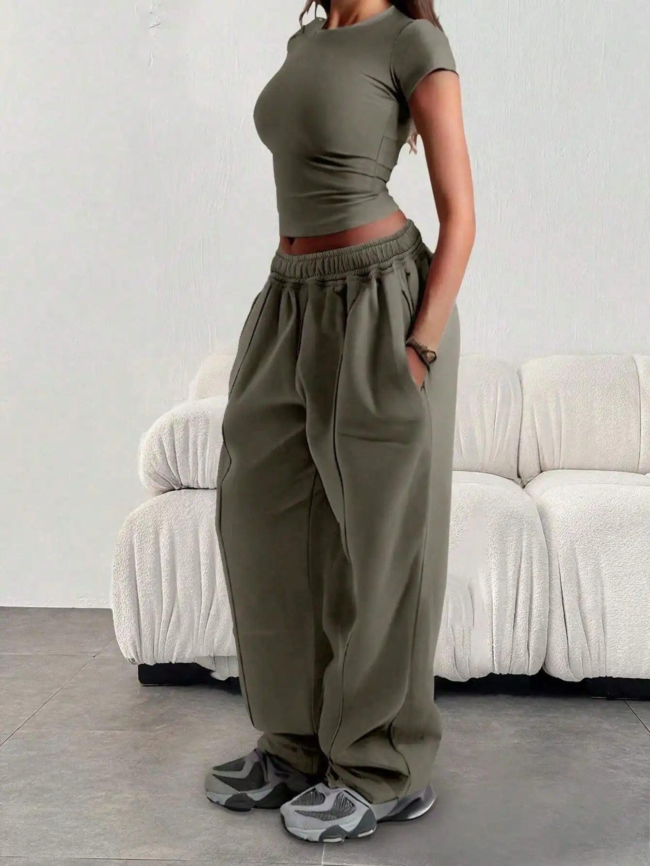 Calças largas mulher